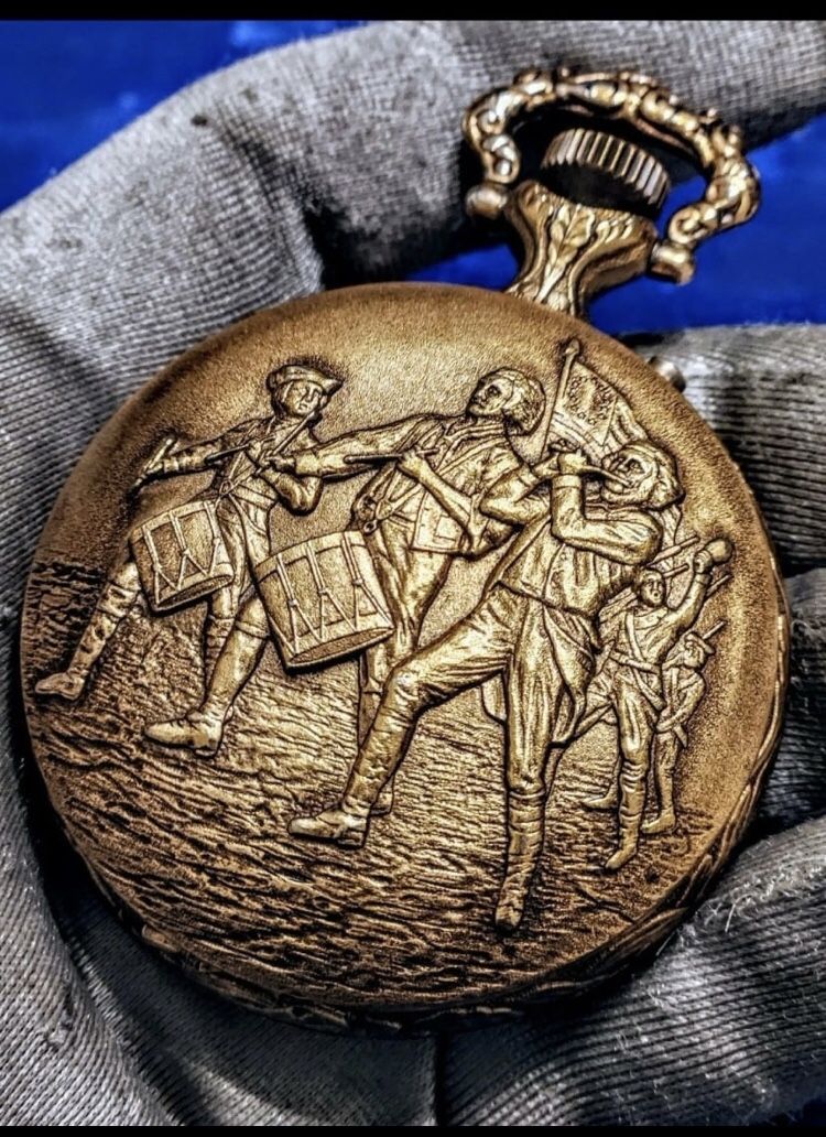 Vintage Sears Liberty Bell Very Ornate made in UK manual wind pocket watch