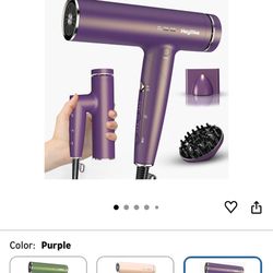 High Speed Plasma Ion Hair Dryer with Diffuser, Professional Blow Dryer 130000 RPM Brushless Motor for Fast Drying,1500W 3Temps/3Speeds Thermo-Control
