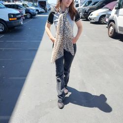 Polyester Leopard Scarf