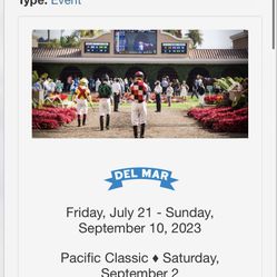 Opening Day Tickets to The Del Mar Horse Races/The Party! (Sold out!!!)