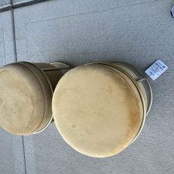 Gold stools W Storage Compartment