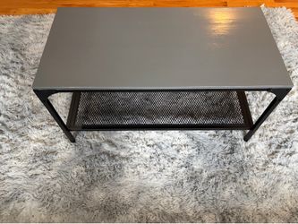Gray and black metal coffee table