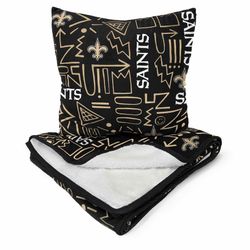 New Orleans Saints Doodle Pop Poly Span Blanket and Pillow Combo Set