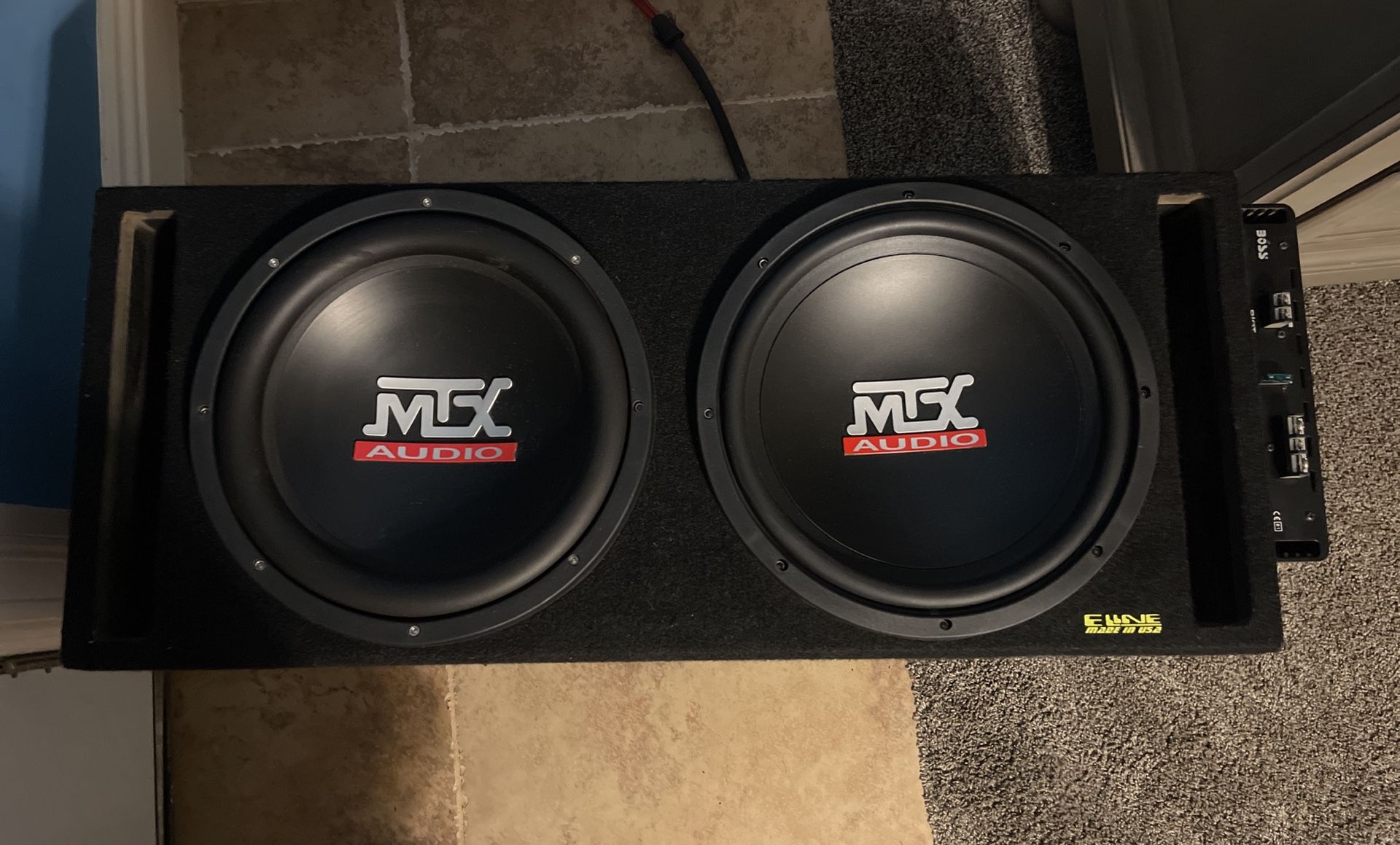 Mtx 12” Sub X 2 Box, Boss Riot R1100m Amp