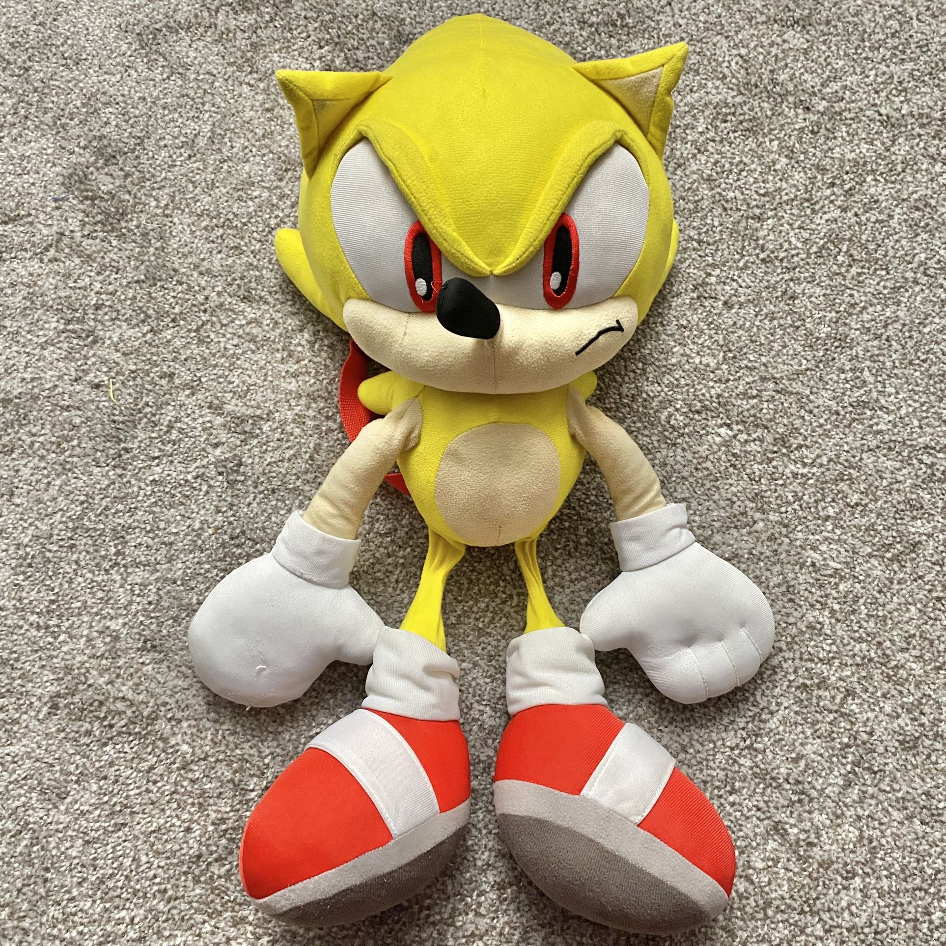 Sonic The Hedgehog Plush Back Pack Yellow Sega Adjustable straps stuffed toy