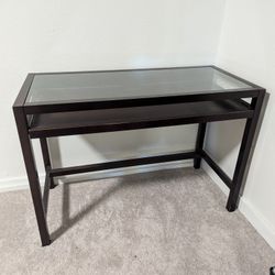 Glass Top Desk With Sliding Out Shelf