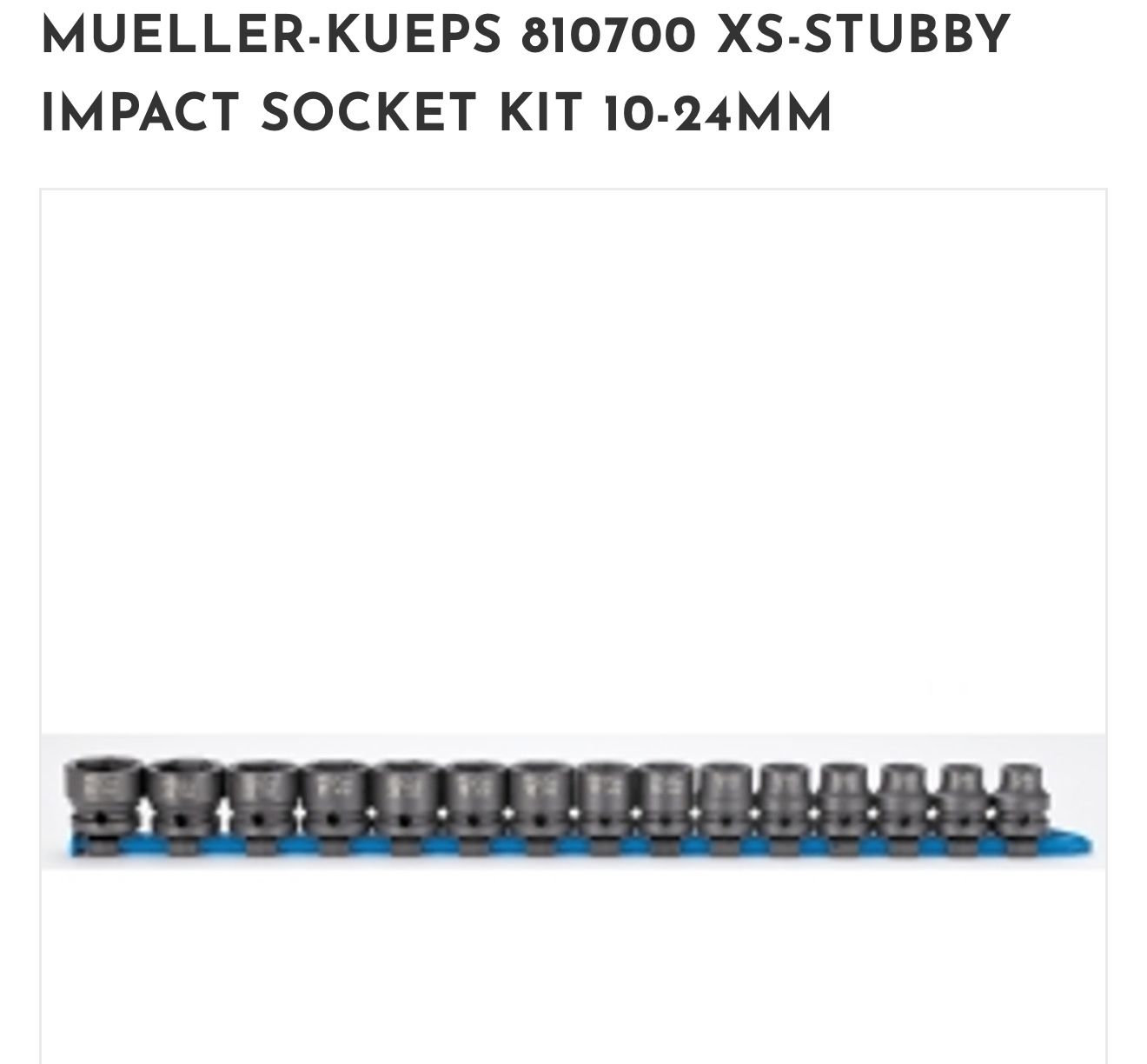 Mueller Kueps Extra Shallow Impact Socket Set