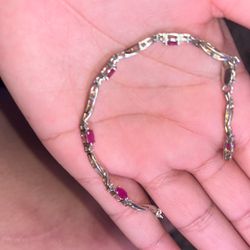 ruby tennis diamond bracelet  