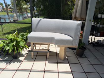 Brand New Modern Curved Upholstered Banquette Bench – Designer Dining Booth / Breakfast Nook