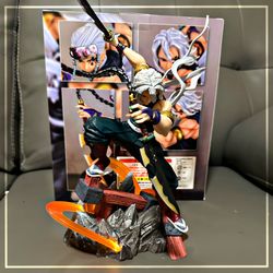 27cm Demon Slayer figures Uzui Tengen Figures 2 Heads Kimetsu No Yaiba Anime Fig