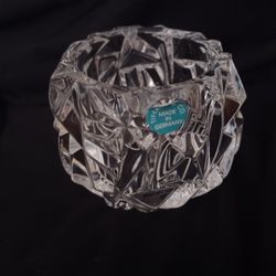 Tiffany And Co Crystal Rock Cut Candle Holder 
