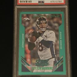 POP 1 Peyton Manning, 2015 Score End Zone Green /6 Psa 10 💎 GEM MINT football sports card