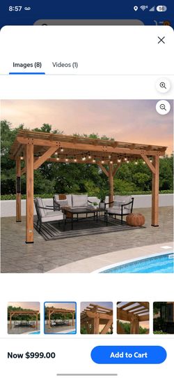 14' x 10' Delray Cedar Pergola with PowerPort