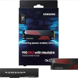 Samsung 990 PRO Heatsink SSD 1TB, NVMe M.2, Speeds Up to 7,450MB/s, Best for PlayStation 5 (PS5 SSD) Console Expansion MZ-V9P1T0CW