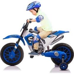 Tobbi 12V Kids Ride on Motorcycle Battery Powered Motorbike Off-Road Motocross w/Training Wheels