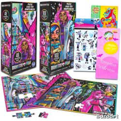 New Monster High  (2)  Puzzles ,Stickers , And More Bundle