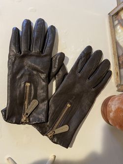 Michael kors leather gloves with zipper sale