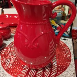 Red Pavilion Princess House Pitcher 