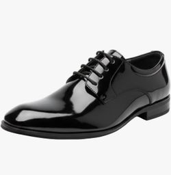 Rush Gordon Rush Men's Black Patent Lace-Up Formal Dress Shoes 10