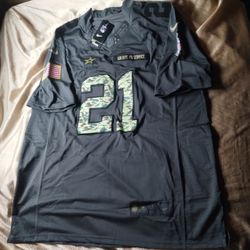 RARE BRAND NEW Ezekiel Elliott Dallas Cowboys Salute to Service Camo Jersey Men XXL
