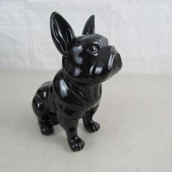 French Bulldog Black Ceramic Figurine Sculpture 7 5/8" Tall

