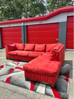 Modern Red 🩸Microfiber L Sectional