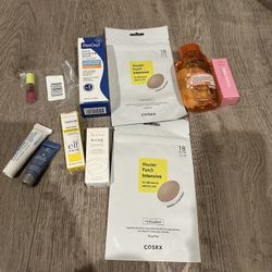 Makeup , skin care bundle Too faced, Cosrx master patch, Polite society, Panoxyl, retrinal etc. 