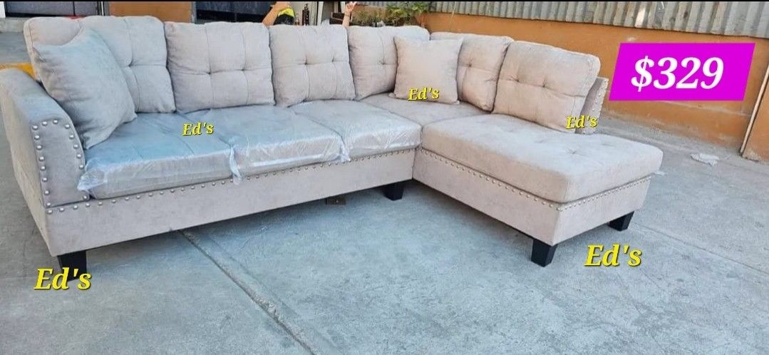 BRAND NEW 2PC SECTIONAL SOFA SET WITH ACCENT PILLOW INCLUDED $329