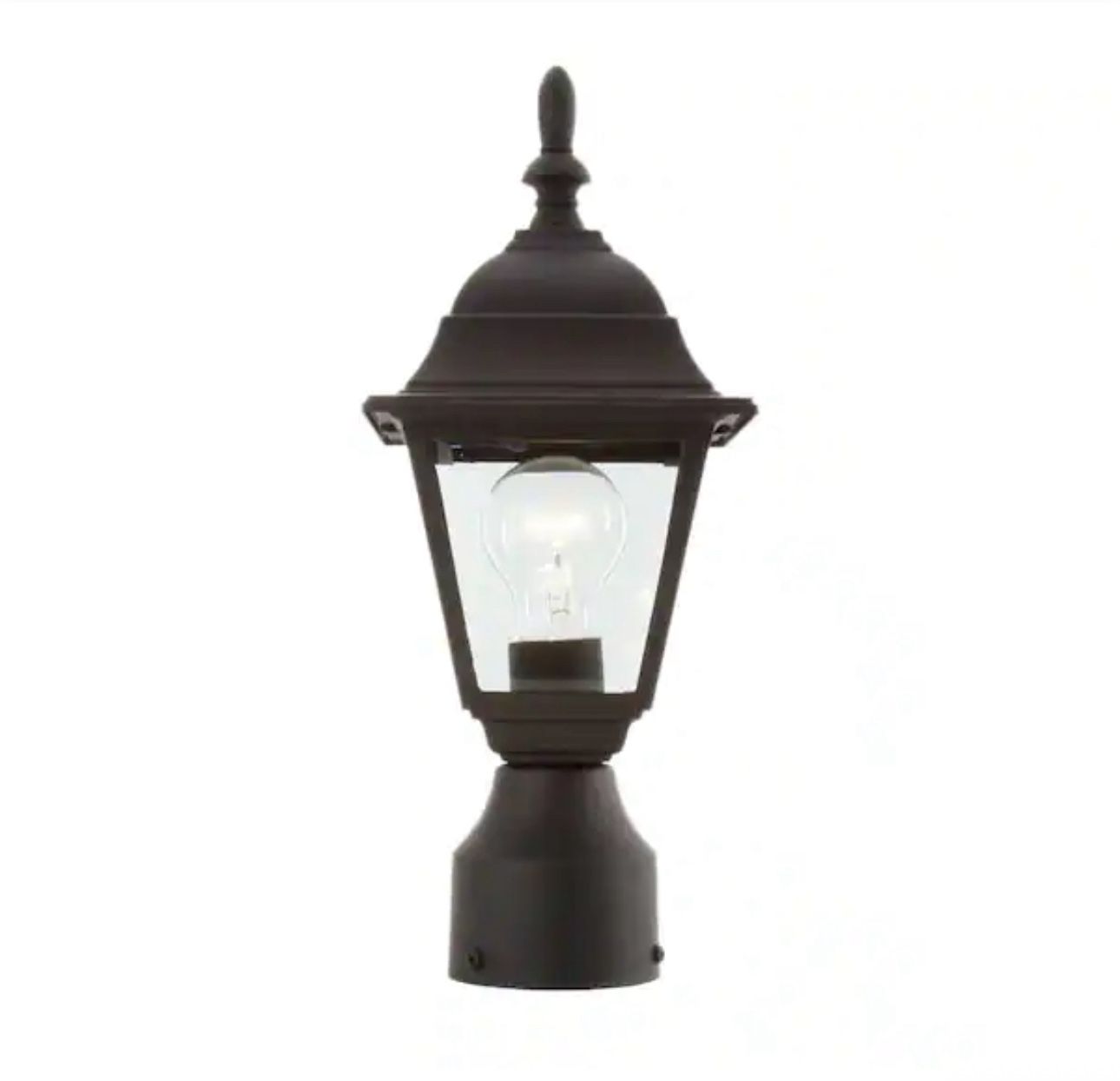 MEDIUM EXTERIOR POST LANTERN BLACK FINISH 6 in W x,
