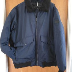 Men's Sherpa Jacket XL Blue Black New