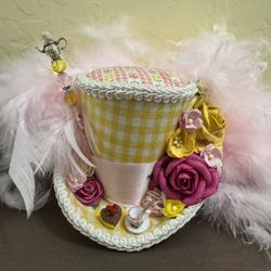 Handmade Mini Top Hat (Yellow & Pink)