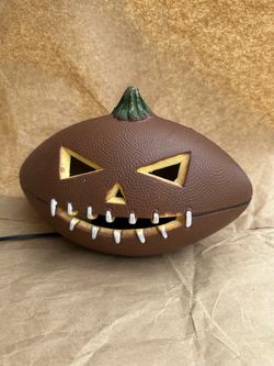 vintage halloween football jackolantern lamp