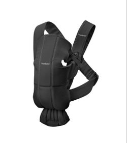 BabyBjörn Baby Carrier Mini, Black, Woven | Newborn Carrier (7-25 lbs), Ergonomic, Easy-to-Use