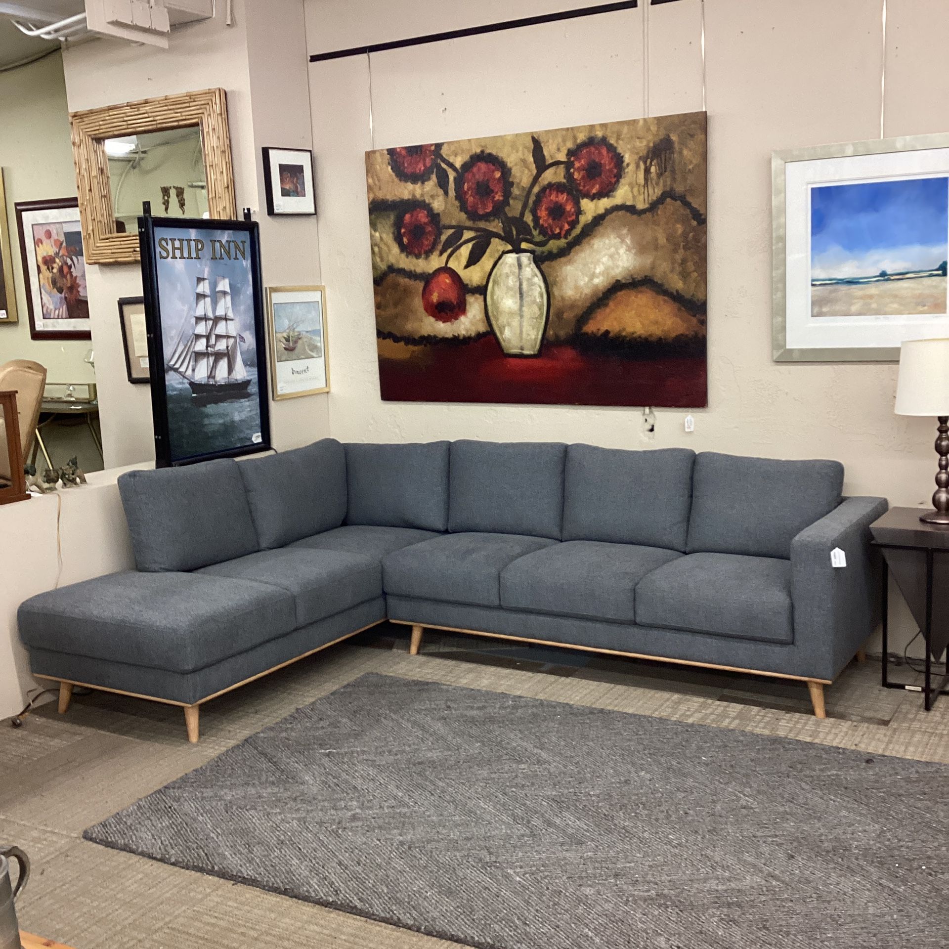 Soft Grey LAF Chaise Sectional