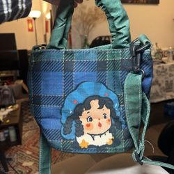 Cute Plaid Cartoon Tote Bag