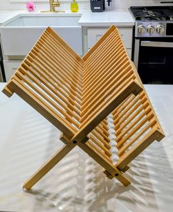 Bamboo Folding Dish Drying Rack
