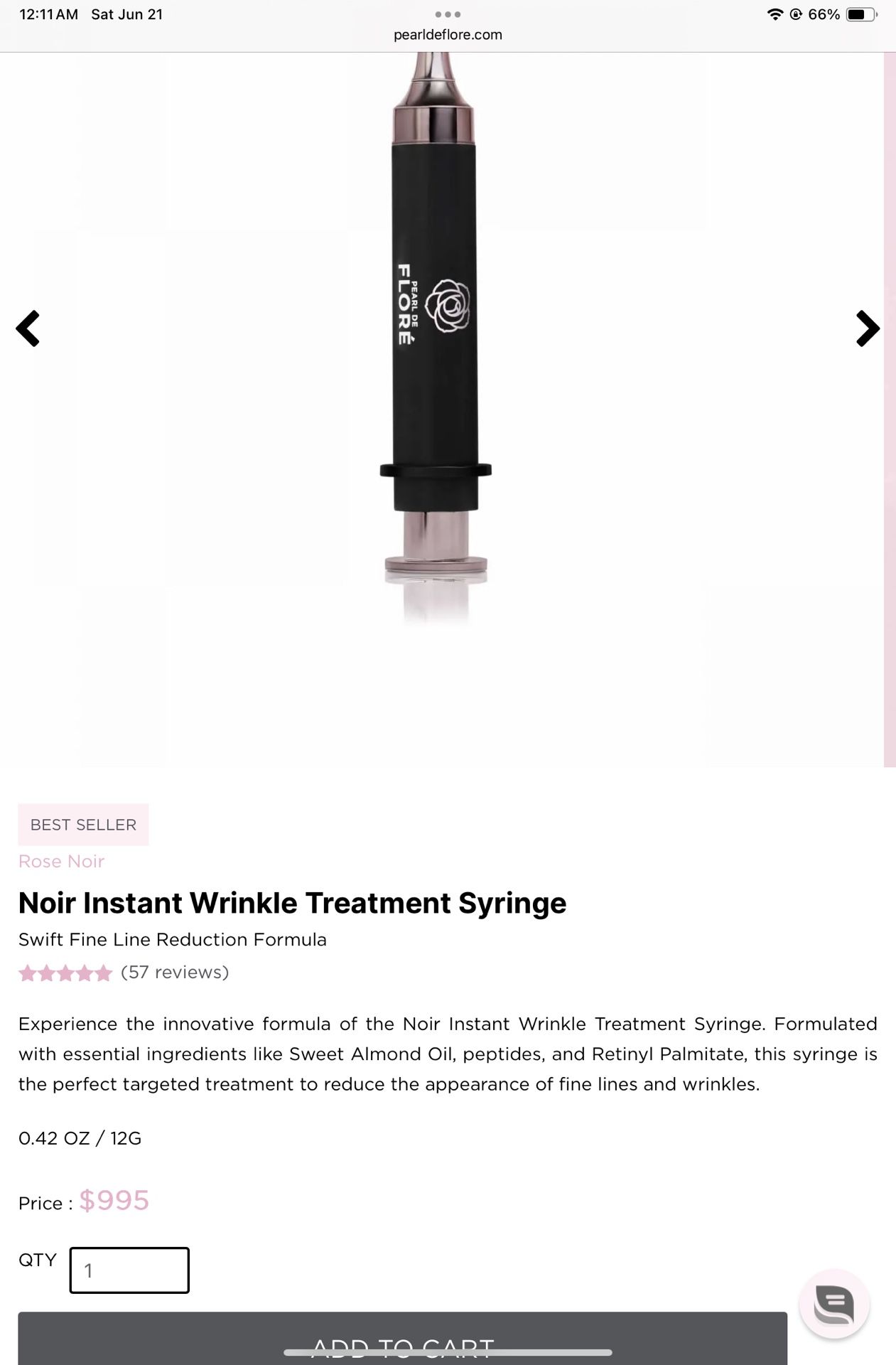 Noir Instant Wrinkle Treatment Syringe