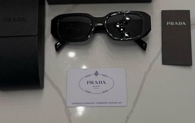 Prada Black Rectangle Sunglasses with Case