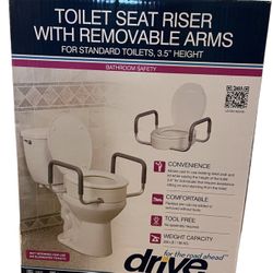 Elevated Toilet Seat w/RemArms For Regular Toilet Seat