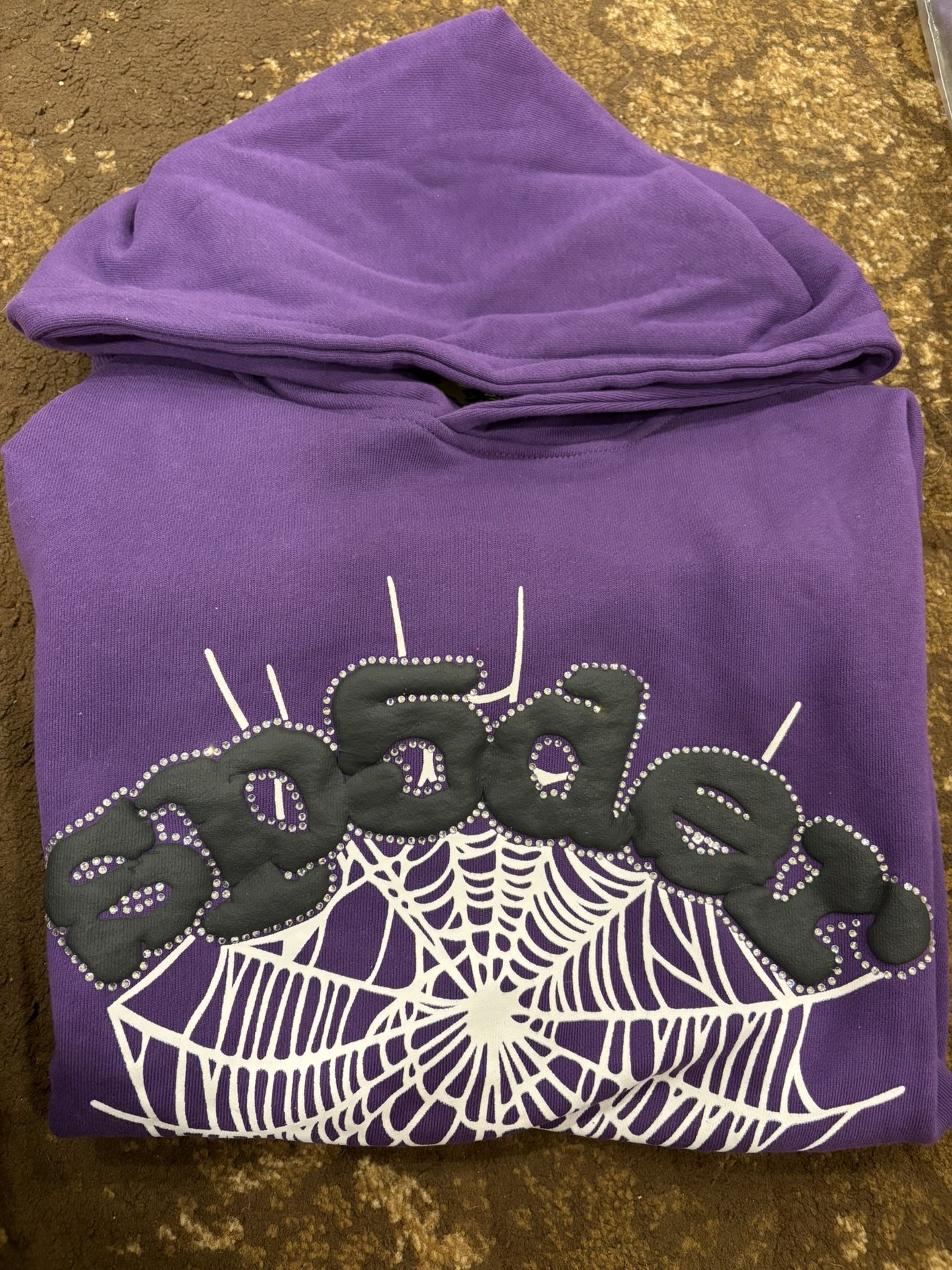 Spider Hoodie Purple Small Size 