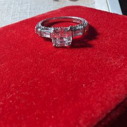 .925 CZ Solitaire Princess Ring