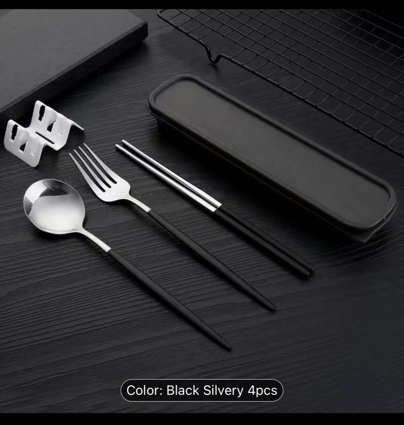 4pcs Stainless Steel Cutlery Set with Travel Case