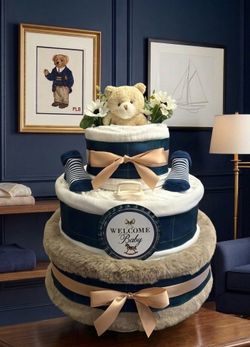 New Ralph Lauren plaid diaper cake