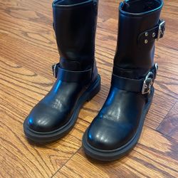 Mid Calf Faux Leather Girl Boots 
