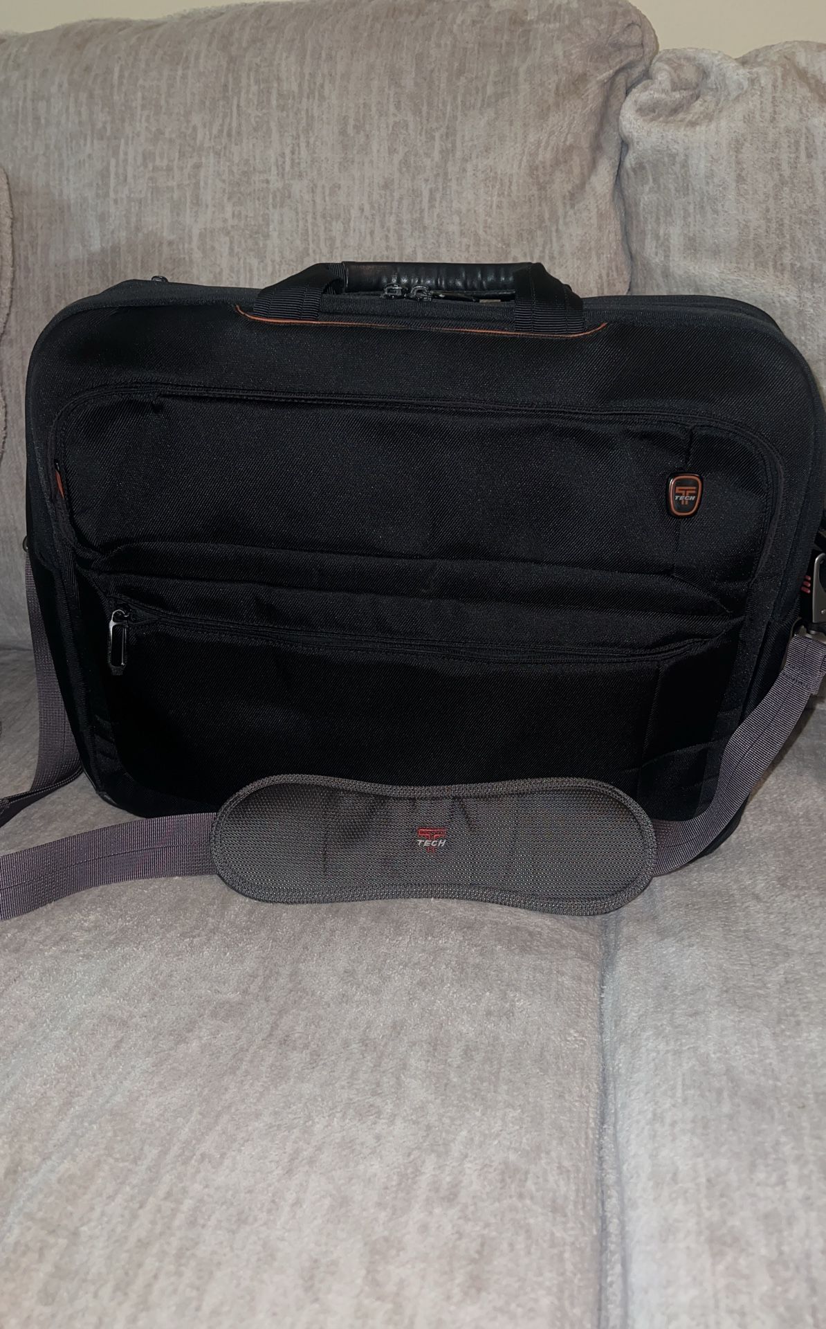 Tumi Tech Briefcase - Black w/ Orange Lining