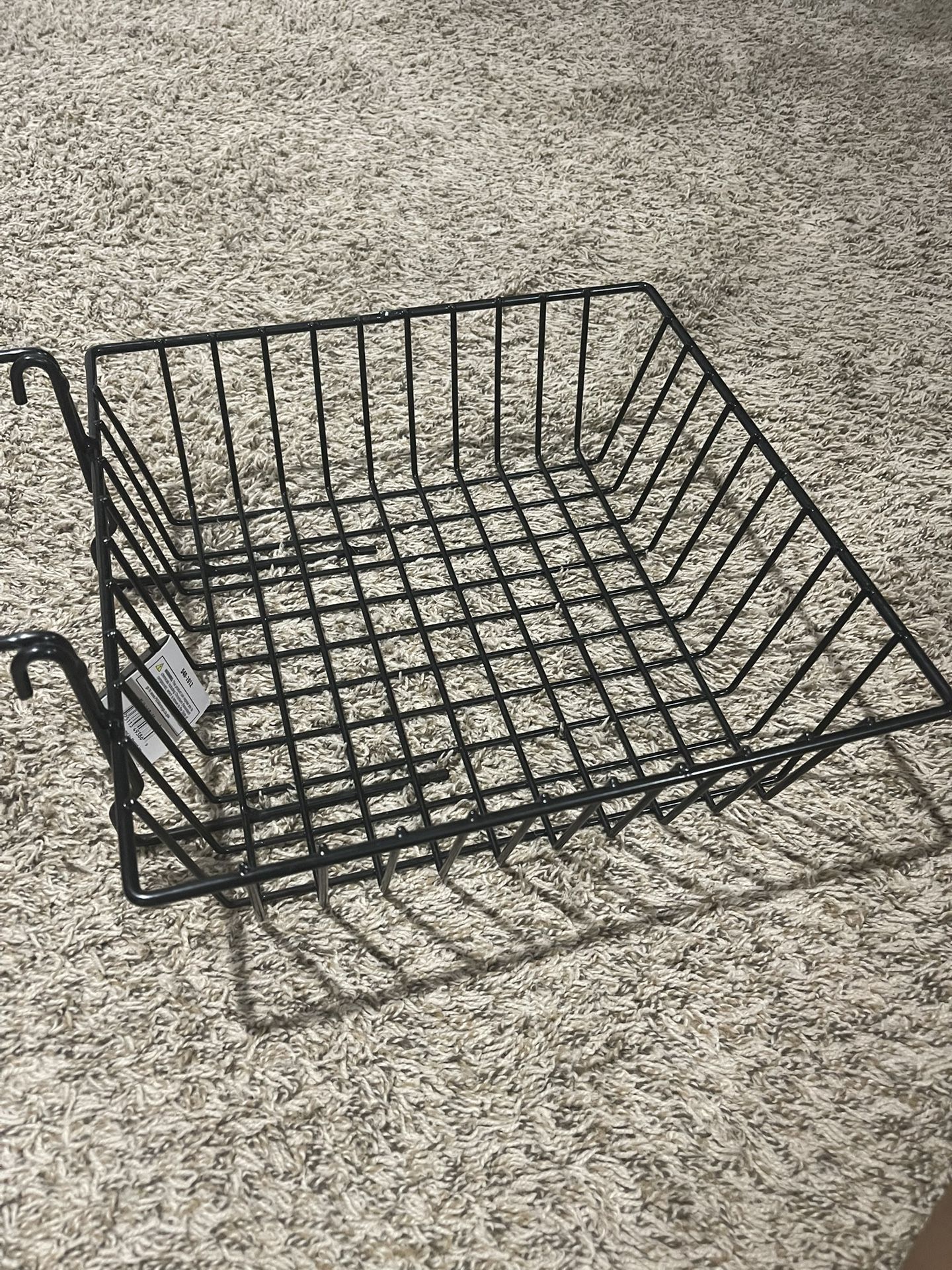 Black Metal slatwall Wire Basket 12x12x4
