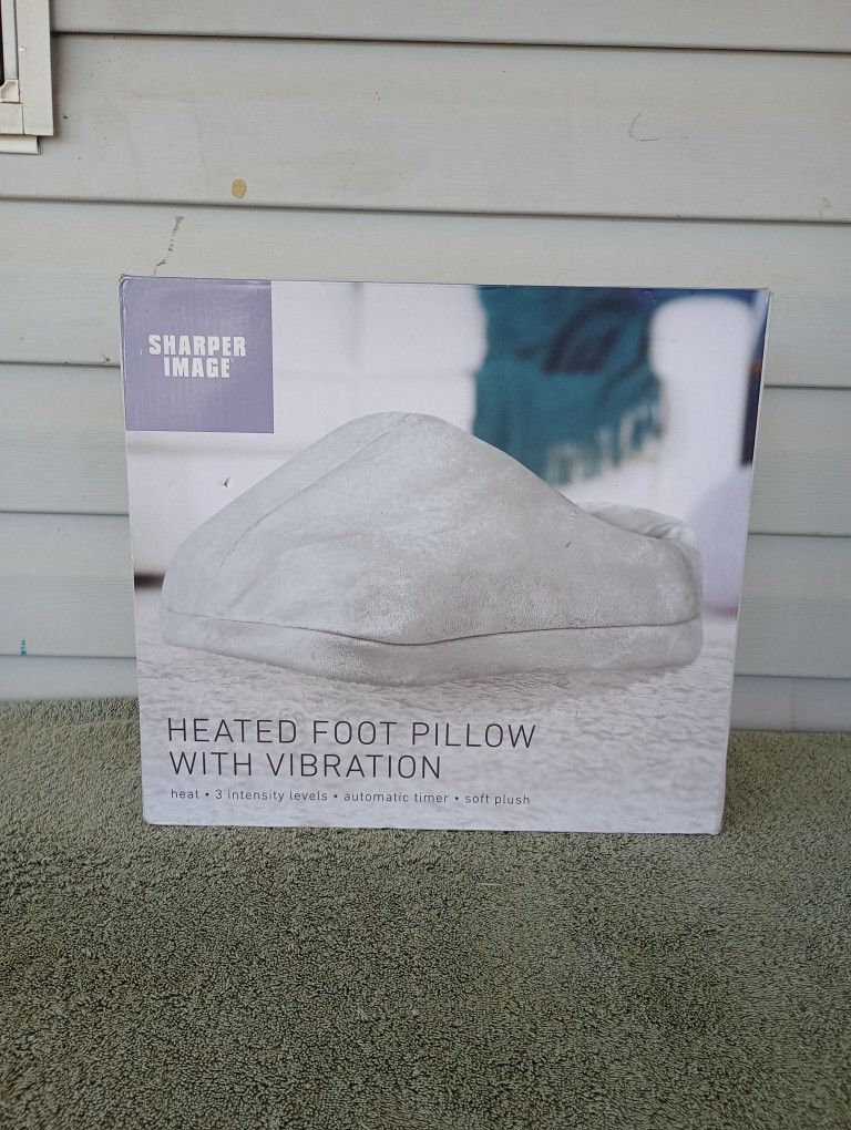 Sharper Image Heated Foot Pillow With Vibration - Gray