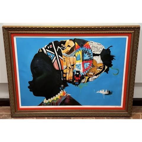 Framed Hebru Brantley Print Darker Than The Color Of My True Love’s Hair /230