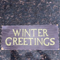 Winter Greetings Wood Decoration