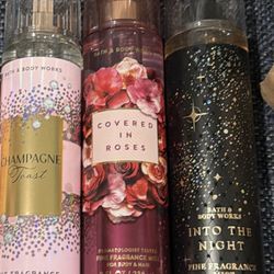 Bath And Body covered in roses pink obsessed into the night